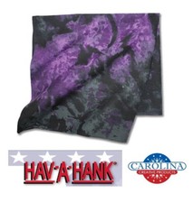Hav-A-Hank BLACK Amethyst PURPLE TIE DYE Batik BANDANA Head Neck Wrap Band Scarf