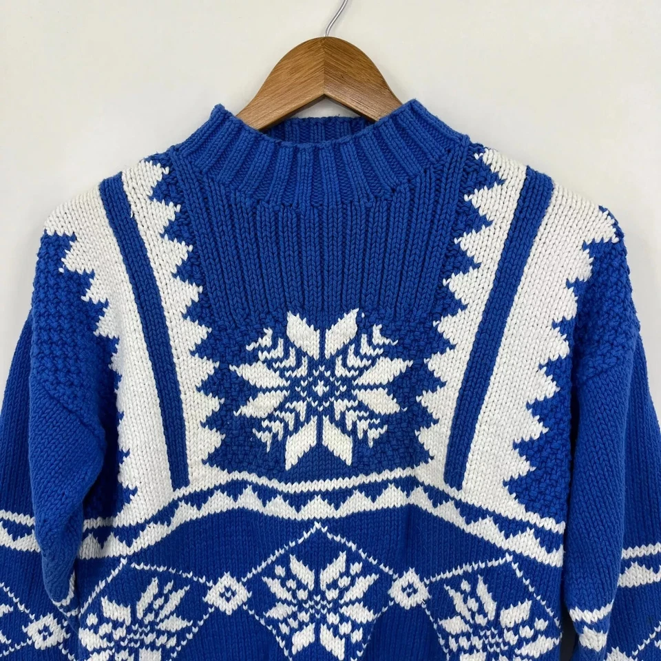 Suéter Deportivo Obermeyer Para Mujer S Azul Grueso Tejido Invierno Estampado Cuello Simulado De Colección Foto 2 de 4