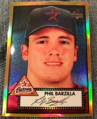 2006 Topps '52 Baseball Card Phil Barzilla Rookie Gold Refractor