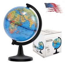 World Globe Kids Mini Size Earth Geography Learning Educational Rotating Map 4"