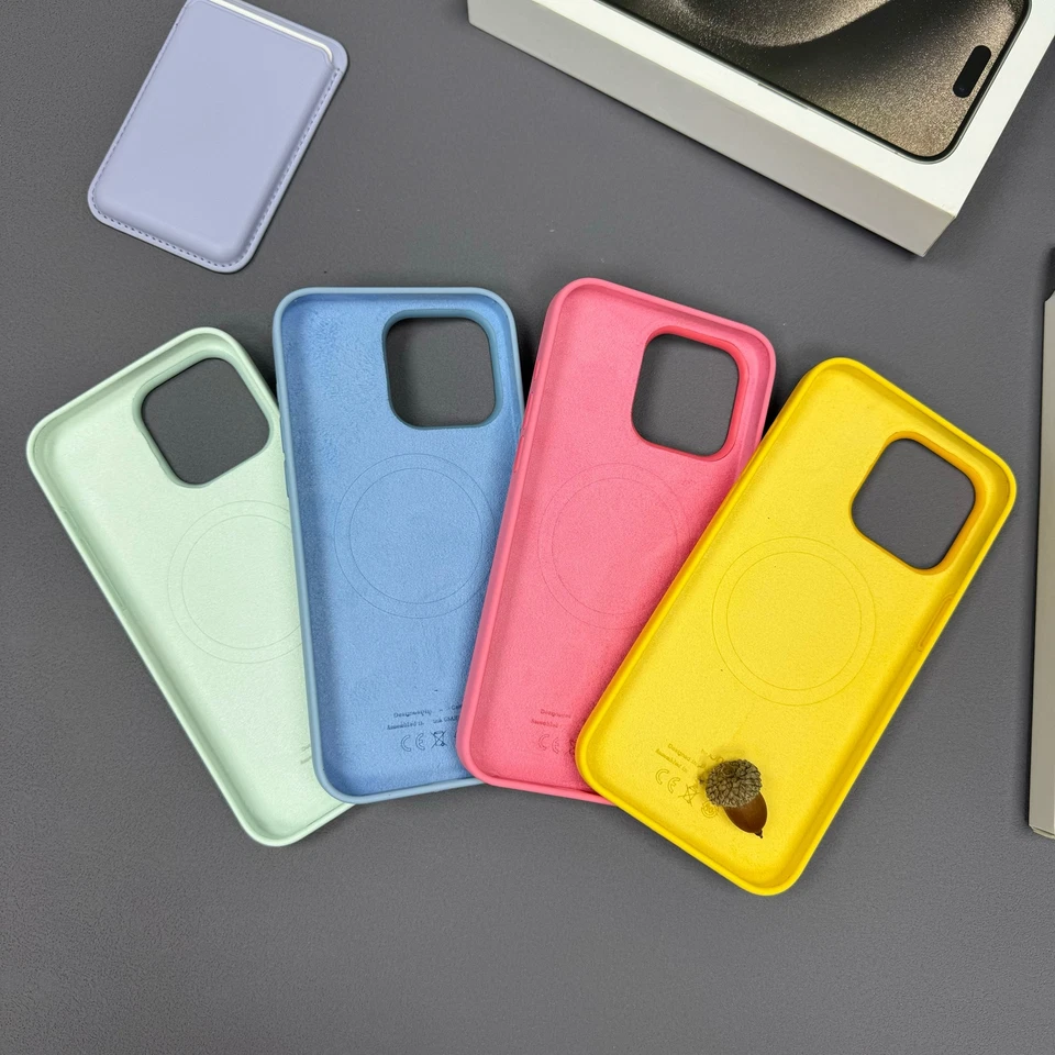 Silicone Original Magnetic Case For iPhone 14 15 16e 16 17 Pro Max+ Screen Glass - Image 4 of 4