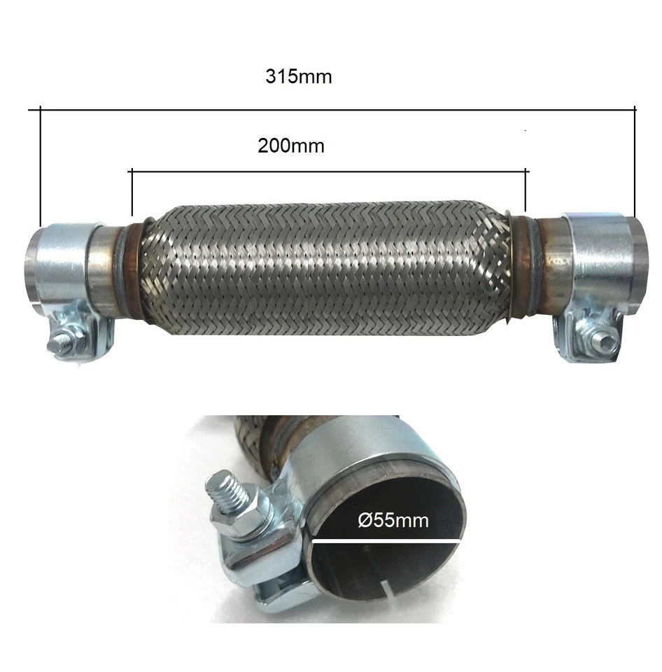 Flexrohr Vorderrohr Montage ohne Schweißen 55 x 200 x 310m + Cement - Bild 2 von 4