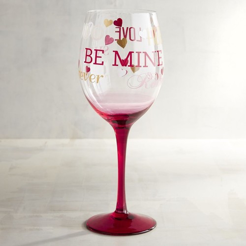 Pier 1 Valentine's Day Hand Painted Wine Glass Be Mine eBay