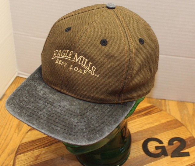 EAGLE MILLS BEST LOAF BREAD HAT BROWN/BLACK STRAPBACK ADJUSTABLE VGC G2