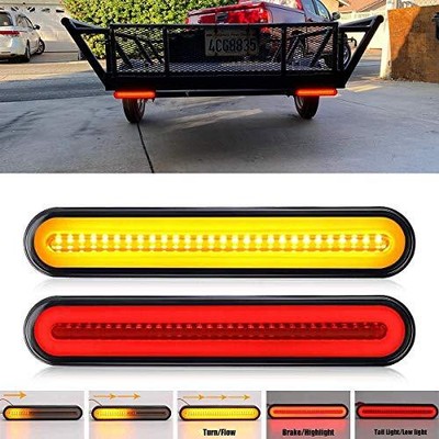 2 Pack 9'' LED Trailer Tail Light Bar + Brake Stop +Turn  Assorted Colors 