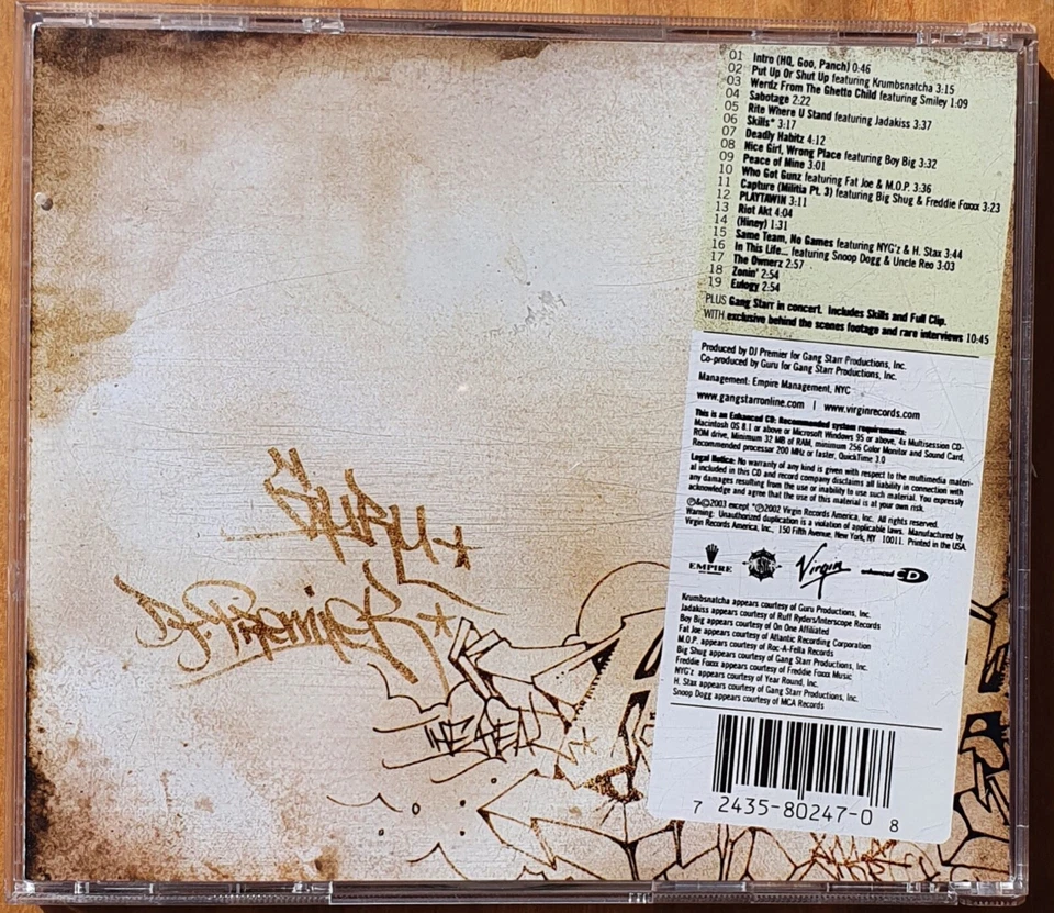 GANG STARR - The Ownerz CD 2003 - Image 3 of 3