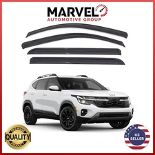For Kia Seltos 2020-2024 Black Window Sun Vent Visor Rain Guard Deflectors