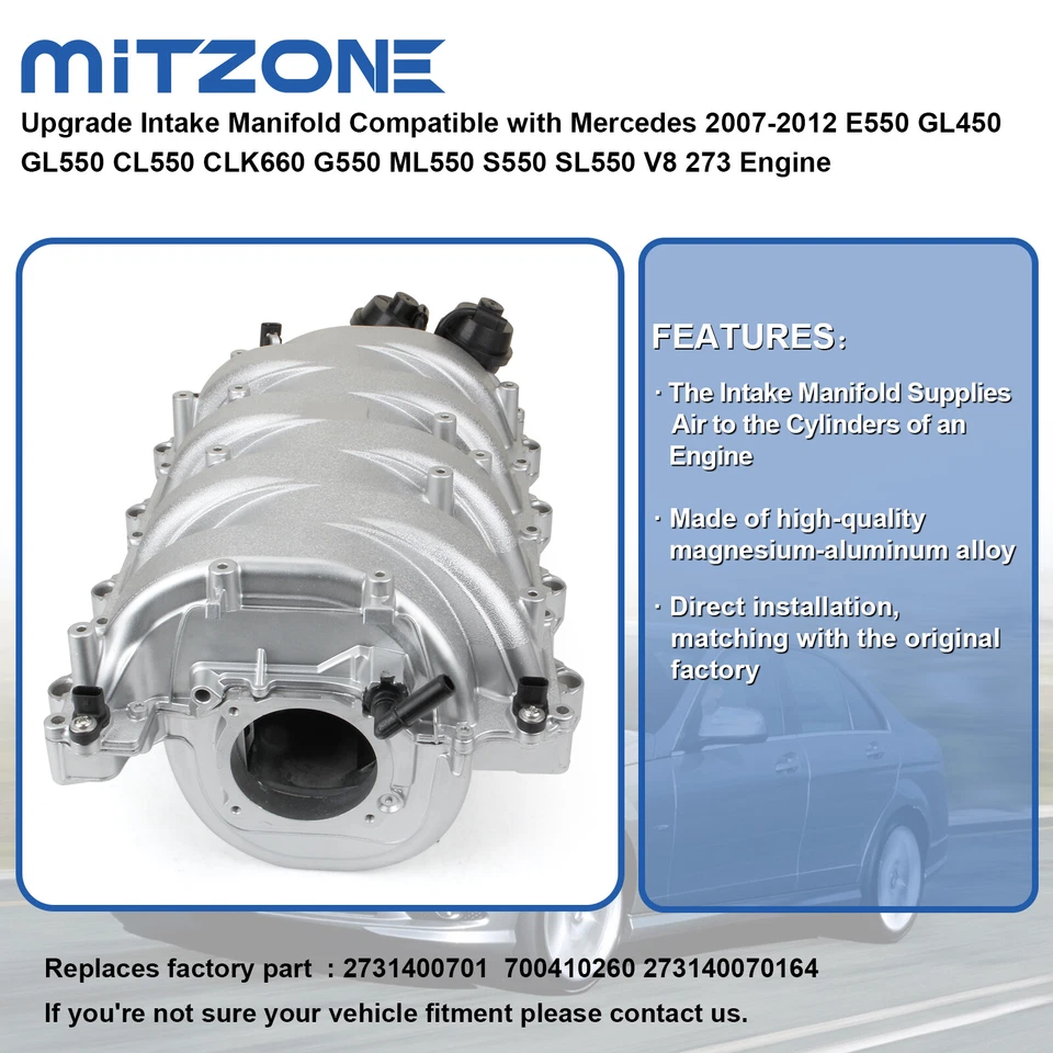 Intake Manifold Assembly for Mercedes E550 GL450 CL550 CLK550 G550 S550 SL550 V8 - Image 3 of 4