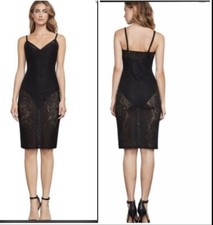 NEW BCBG MAXAZRIA ROSALIND LACE V-NECK BODYCON PENCIL DREES SiZE M