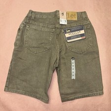 Vintage 1990  s Lee Regular Jean Shorts, Green Deadstock NWT, Size 31
