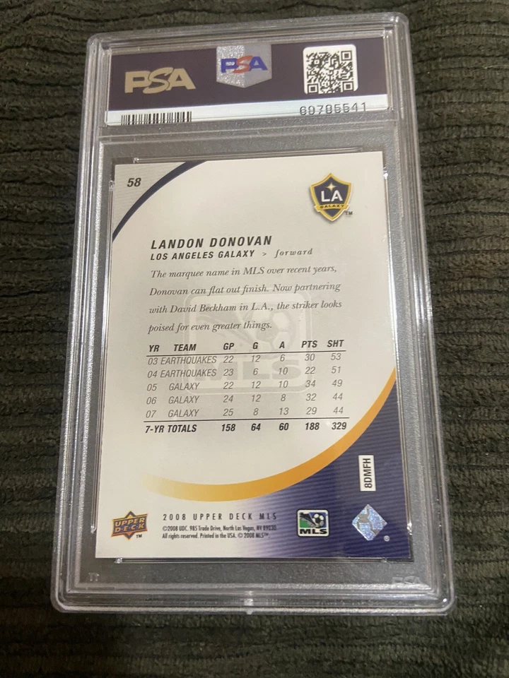 Upper Deck Usa MLS #58 2008 Landon Donovan #58 PSA 8 Pop 2 ¡Solo 1 superior! Foto 2 de 2
