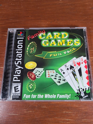 Family Card Games Fun Pack (PlayStation PS1, 2002) Complete w/ Manual CIB