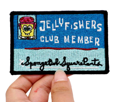 SPONGEBOB SQUAREPANTS Inspired JELLY FISHERS CLUB 3.5'' X 2.25'' Iron On Patch