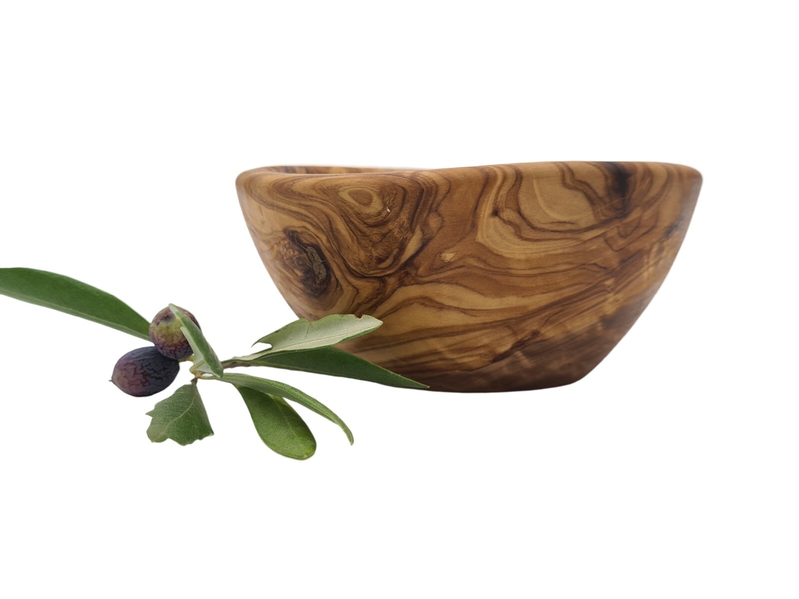 Lot de 2 bols en bois d'olivier coffret cadeau pour pendaison de crémaillère