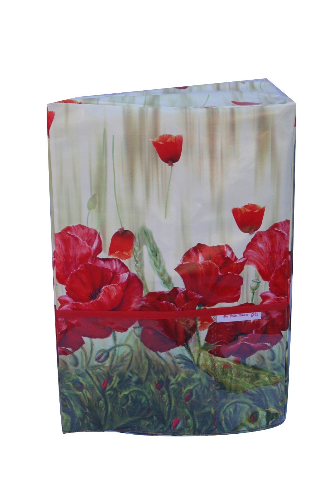 Housse Thermomix Varoma opaque anti-poussière motif floral rouge