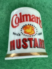 Finsbury Collectable fine bone China thimble Colmans Mustard