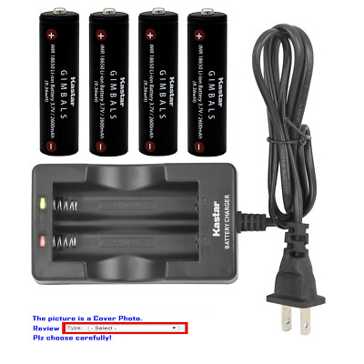 Kastar 3.7V 2600mAh Battery AC Charger for Moza Air 2 Gimbal Stabilizer Battery