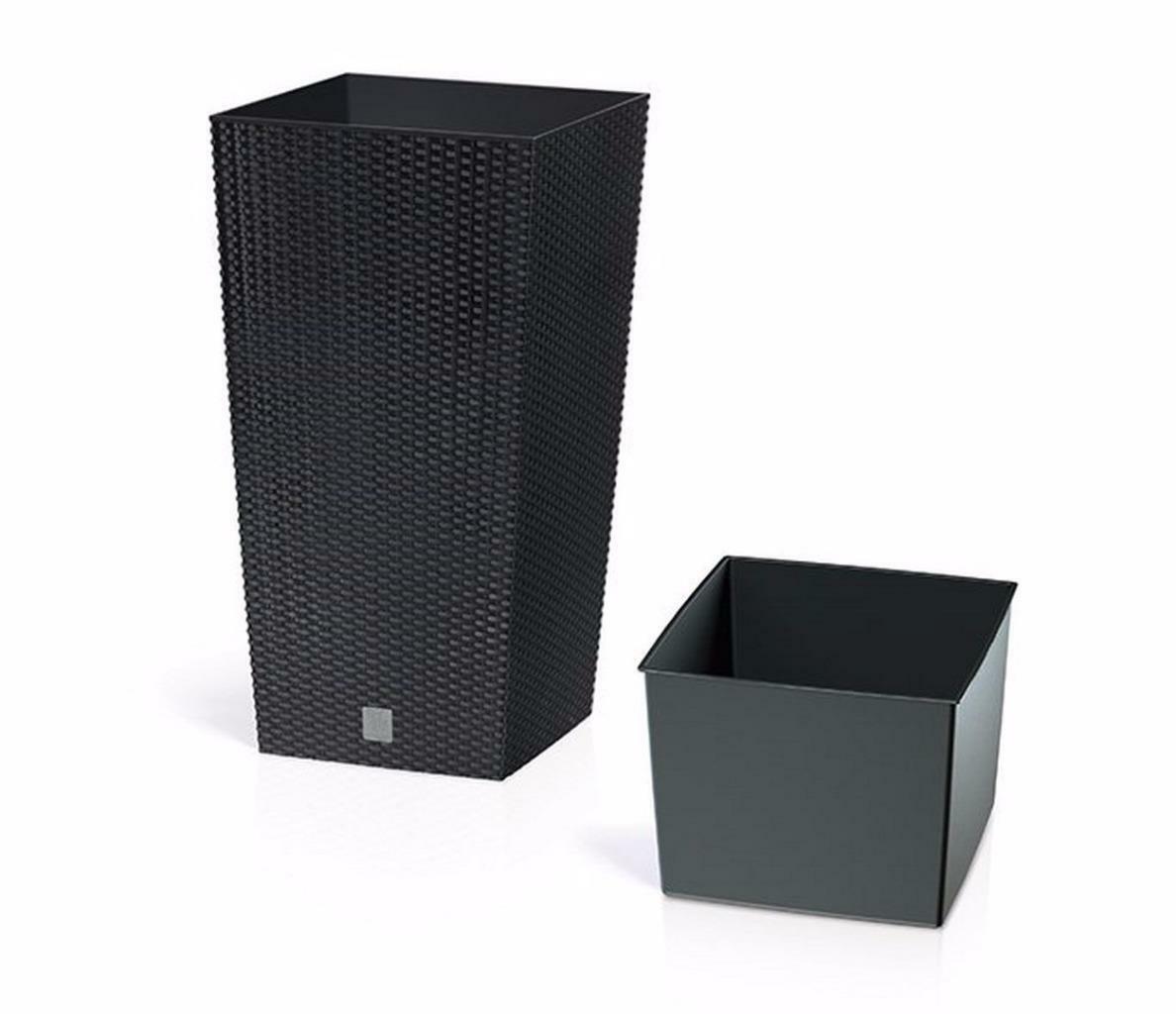 Rattan Flower Pot Planter + Liner Garden Outdoor Indoor Pot Anthracite