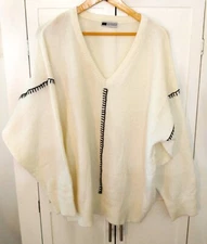Grade And Gather? Ivory LS Pullover Sweater/Top With Whipsitch Detail Size XXL