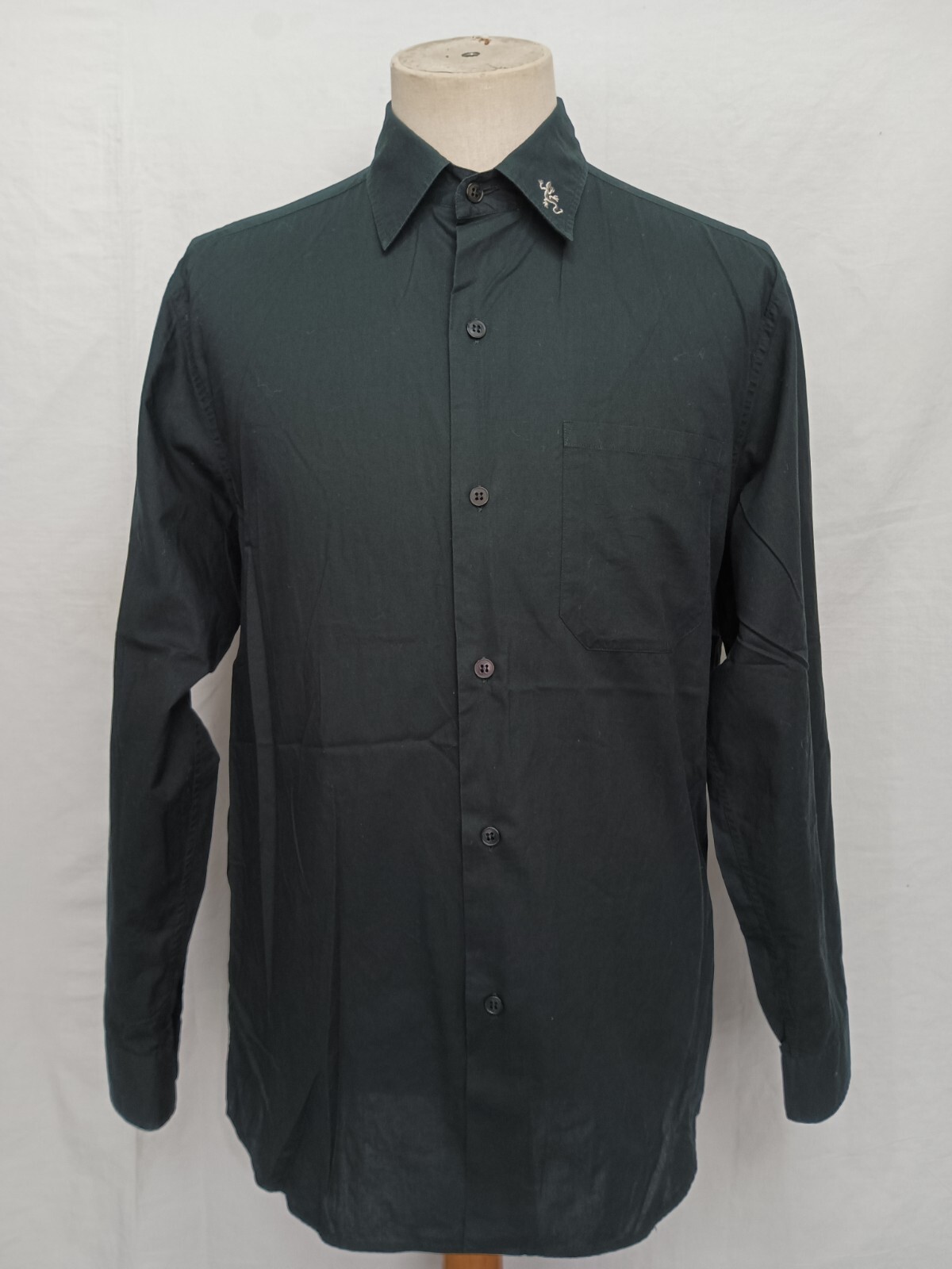 Agnes b Homme Lizard Logo Solid Black Cotton Men'… - image 1