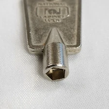 Vintage Freezer Key National Cabinet Lock Pentagon RARE Old Deep Door Lid