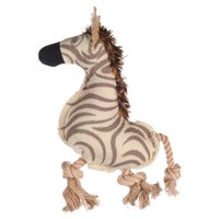 Flamingo Hundespielzeug Vacan Zebra Beige Mit Seil, Squeaker, 6X31X30 Cm