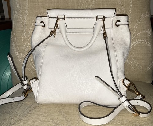 Michael Kors Evie Flower White Leather Backpack Purse, Excellent Condition - Picture 3 of 11