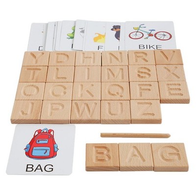 Alphabet Lernkarten Holz Buchstaben Puzzle für Kinder ab 3 Jahren