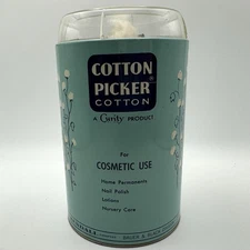 Vintage 50s Cotton Picker Advertising Cosmetics Tin Kendall Company Bauer Black