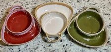 Set 3/ Stoneware Soup & Crackers / Chip & Dip / Glazed Ceramic Bowl / 8” X 1.5”