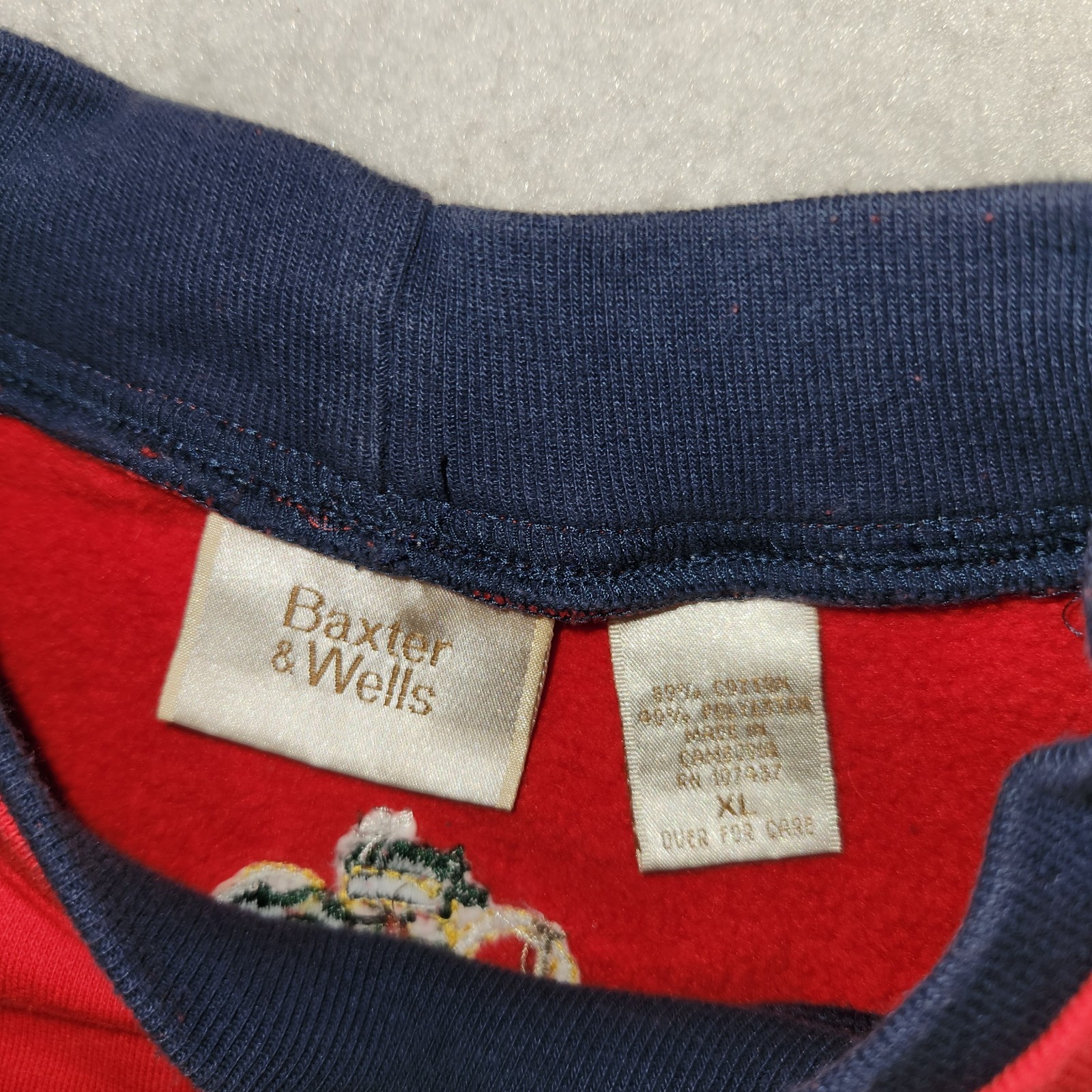 VTG Bexter & Wells Snowman Snowflake Red Sweatshirt Size XL Holiday Christmas