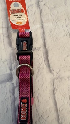 Kong Comfort Medium Pink Cushion Padded Adjustable Dog Collar (14 -20 ) NWT