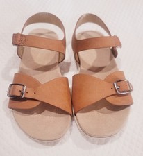 Cat Jack Girls Brown Buckle Adjustable Strap Strappy Flat Sandals Size 11