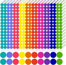 3000 PCS 1/2 Inch Colored Dot Stickers round Color Coding Labels Circle Dots Lab