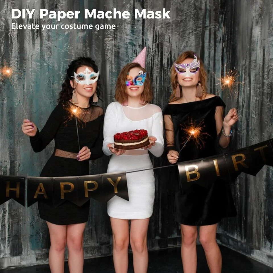 50PCS DIY Blank Masquerade Masks for Halloween - Image 4 of 4
