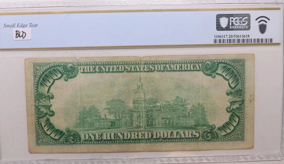 1929 $100, Federal Reserve Bank Note, 'Chicago', PCGS VF-20, Store #GFRB099. - Image 2 of 2