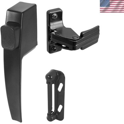 K 5007 Black Push Button Door Latch Set with Night Lock for 5/8-1-1/4'' Doors
