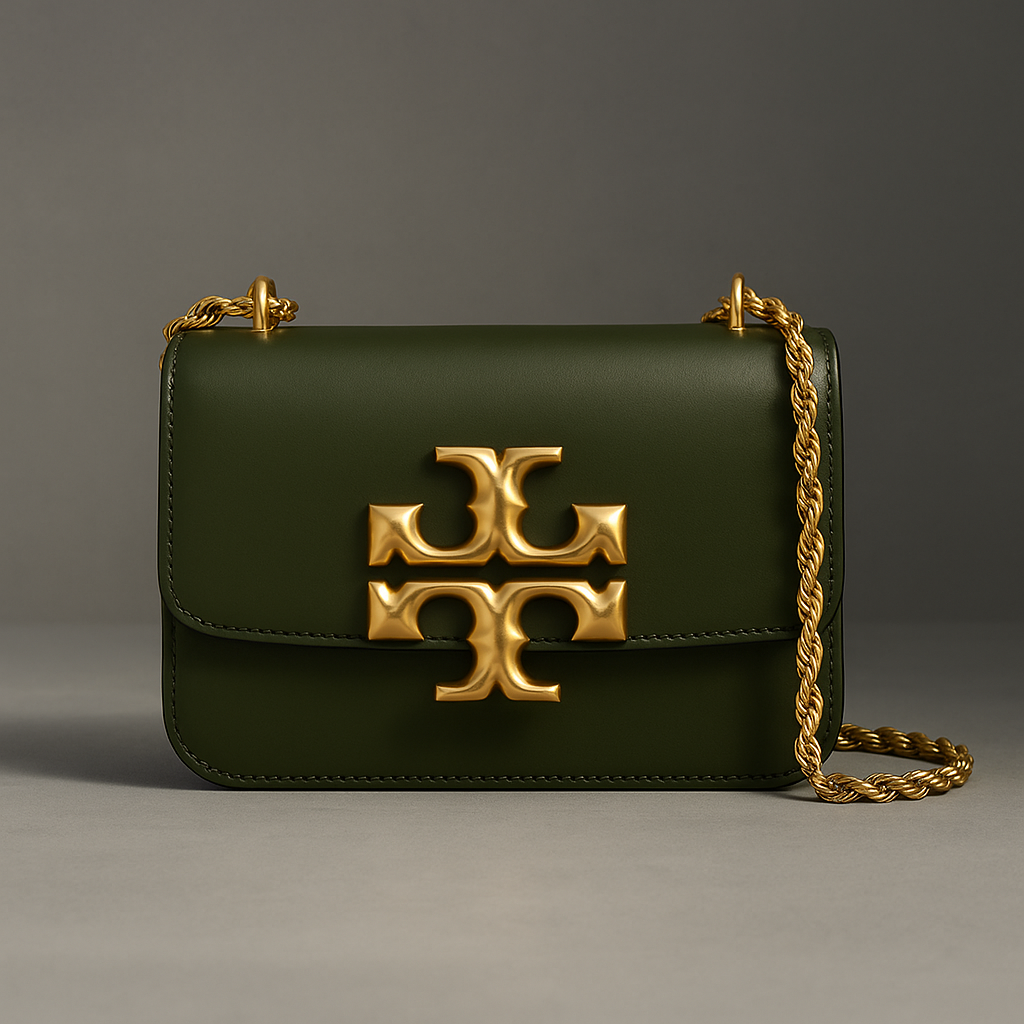 NEW Tory Burch Eleanor Dark Ivy Green Leather Small Convertible