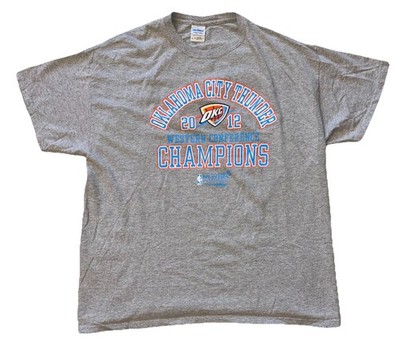 Oklahoma City Thunder 2012 Conference Champs Men�s XL Gray Graphic T-Shirt