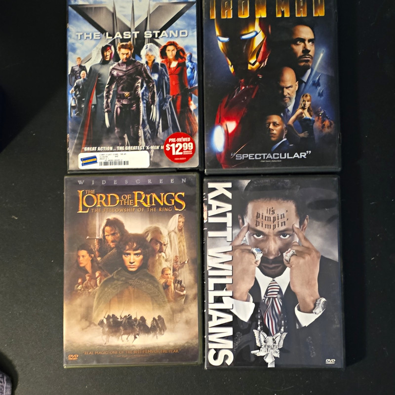 DVD Lot of 4: X-Men The Last Stand, Iron Man, LOTR Two Towers, Katt Williams