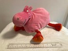 IKEA Barnslig Flodhast Pink Hippo Plush Stuffed Animal Striped Legs 12"