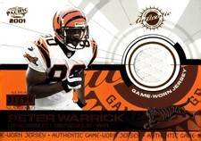2001 Pacific #7 Peter Warrick Game Gear #/99