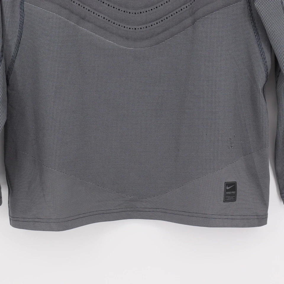 Camisa de entrenamiento Nike Pro Hyperwarm AeroLoft ajustada para hombre talla L gris manga larga Foto 3 de 4