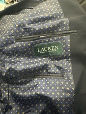 Lauren Ralph Lauren Men's Navy Blue 2-Button Blazer Jacket 44S Sport Coat