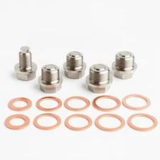 5PCS Stainless Steel Oil Drain Fill Plug Kit for Polaris Sportsman RZR Ranger