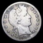 1905 Barber Quarter Dollars Silver ---- Nice Coin ---- #293K
