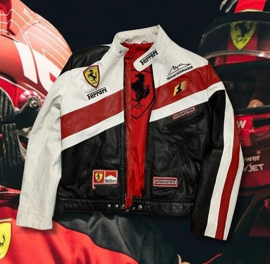 Leather Jacket Jaqueta De Couro Ferrari Ferrari Racing Leather