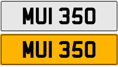 MUI 350 M 3x3 DATELESS PRIVATE NUMBER PLATE MAT MATT MARK MICK MIK MIC MEL MAX