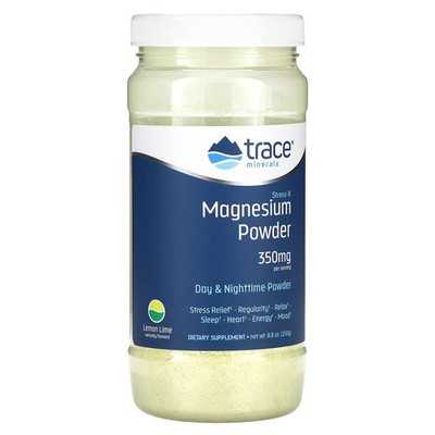 2 X Trace Minerals �, Stress-X, Magnesium Powder, Lemon Lime, 8.8 oz (250 g)