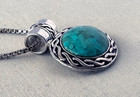 J & T Sterling Silver & Turquoise Pendant Necklace;A772 — photo 3